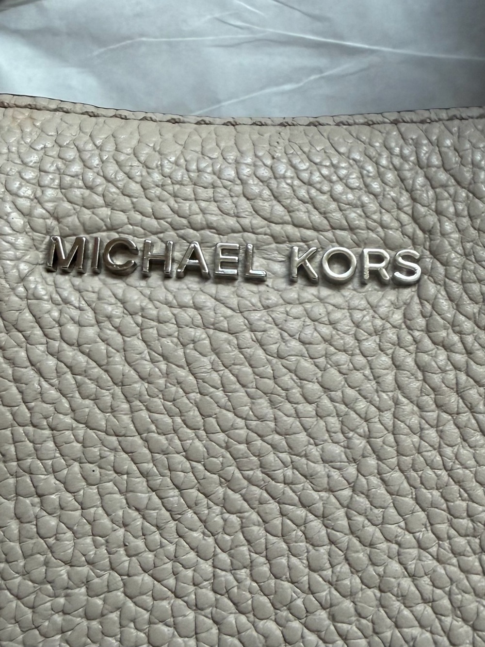 Michael Kors Top-Handle Satchel in Light Taupe with Scarf Accent - Picture 2 of 7